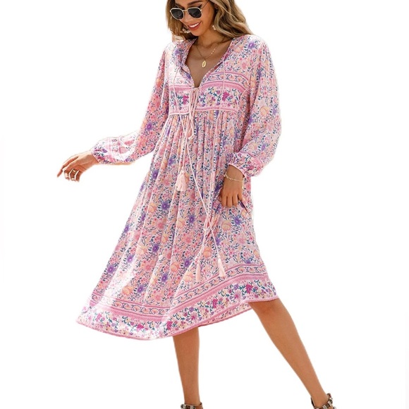 Boho R Vivimos Dress | Pink - Picture 2 of 3